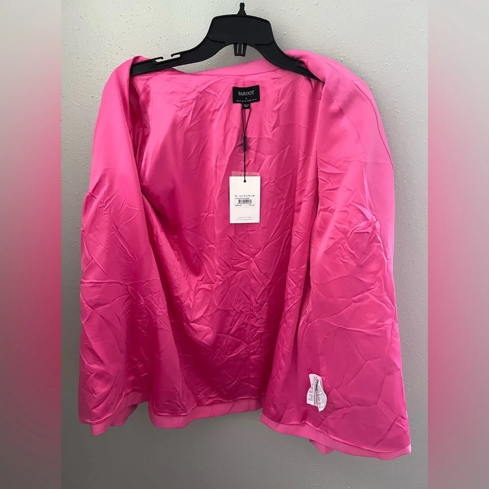 Bardot Parisienne Double Breasted Blazer in Pink Pop Size XL New